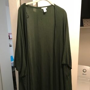 Oversized Green Cardigan